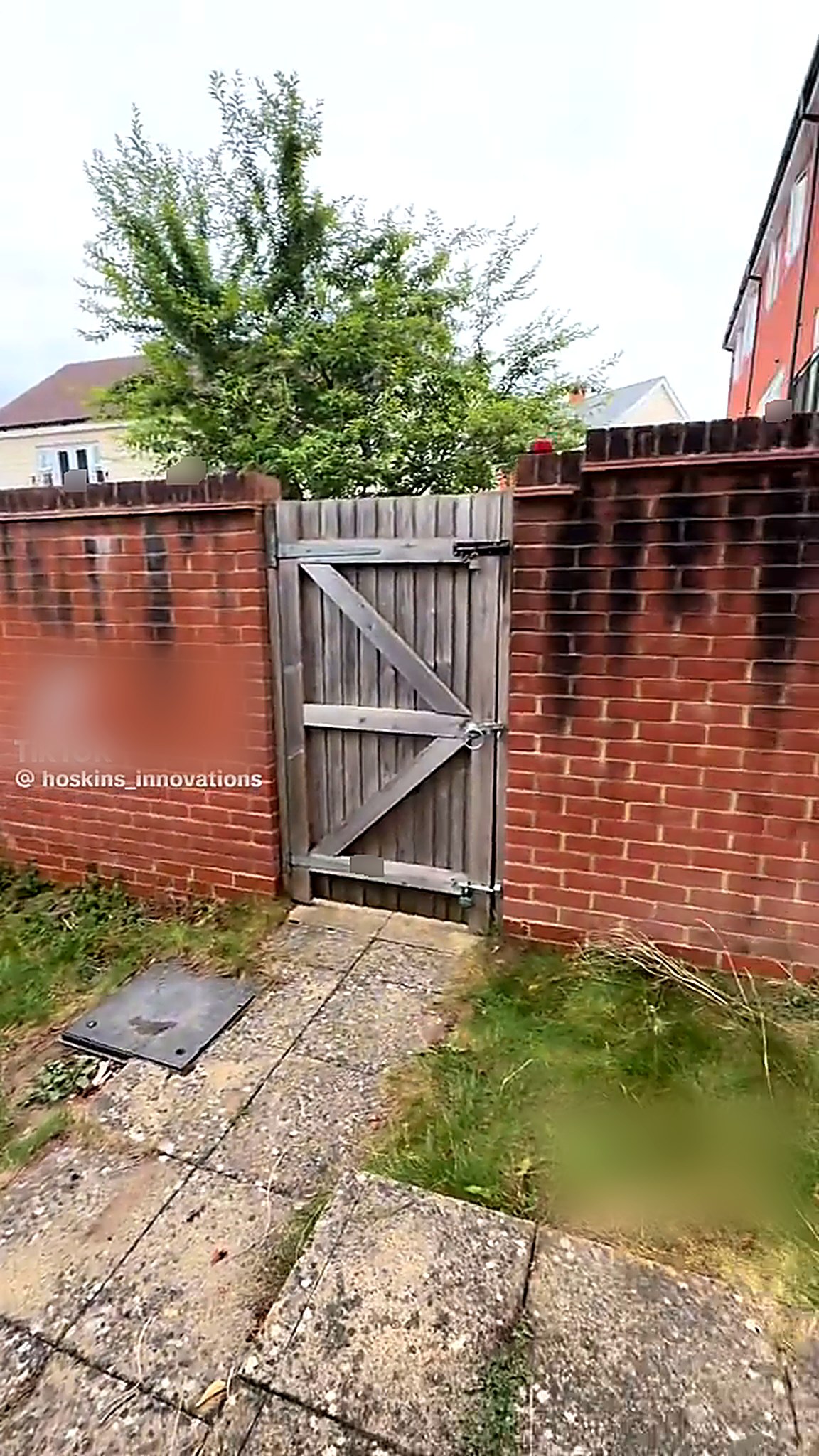 Small worn courtyard garden before the transformation