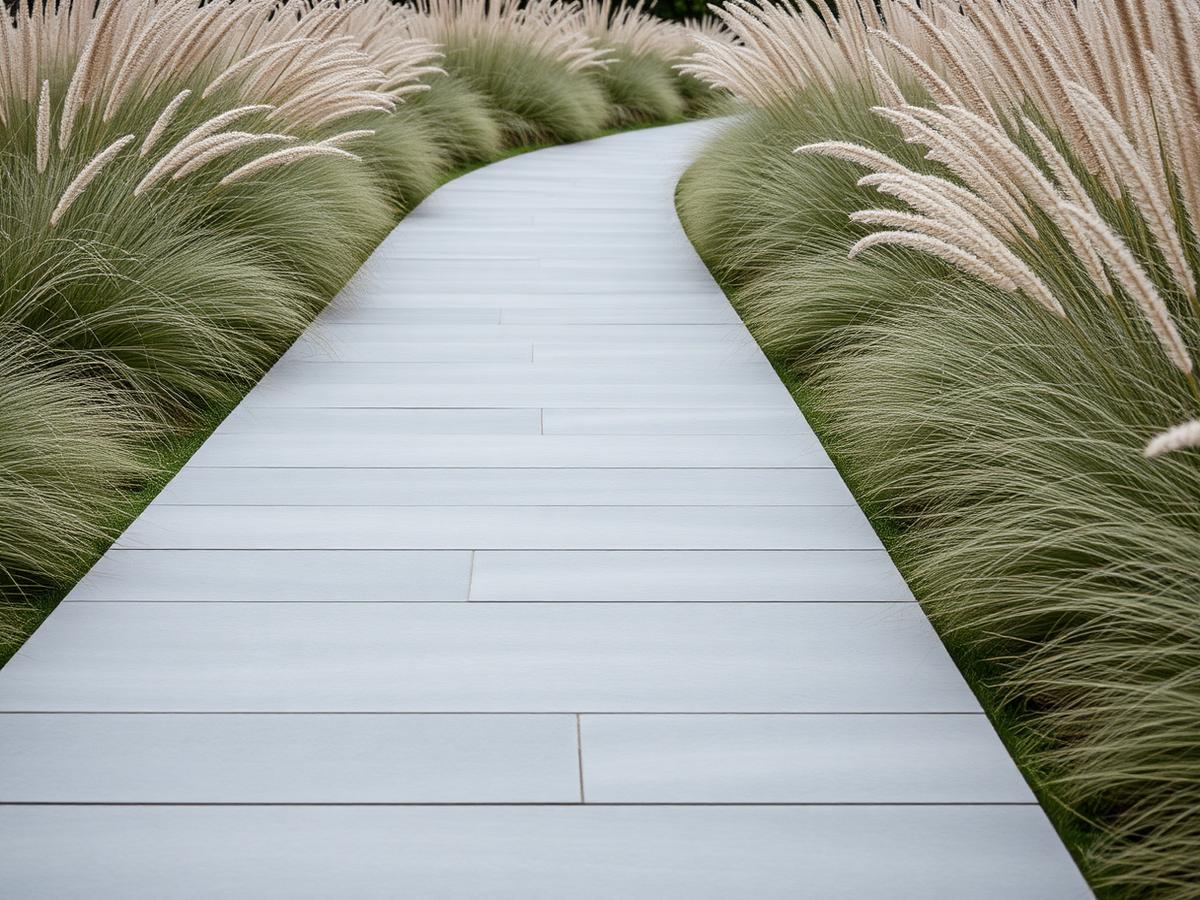 Plank path through grasses — Porcelain plank paving in Cumbria, Cumbria