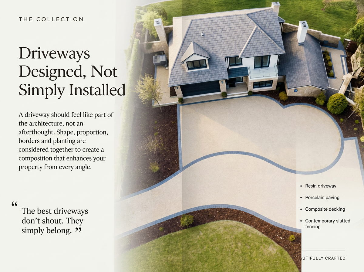 Brochure page: Driveways designed, not simply installed