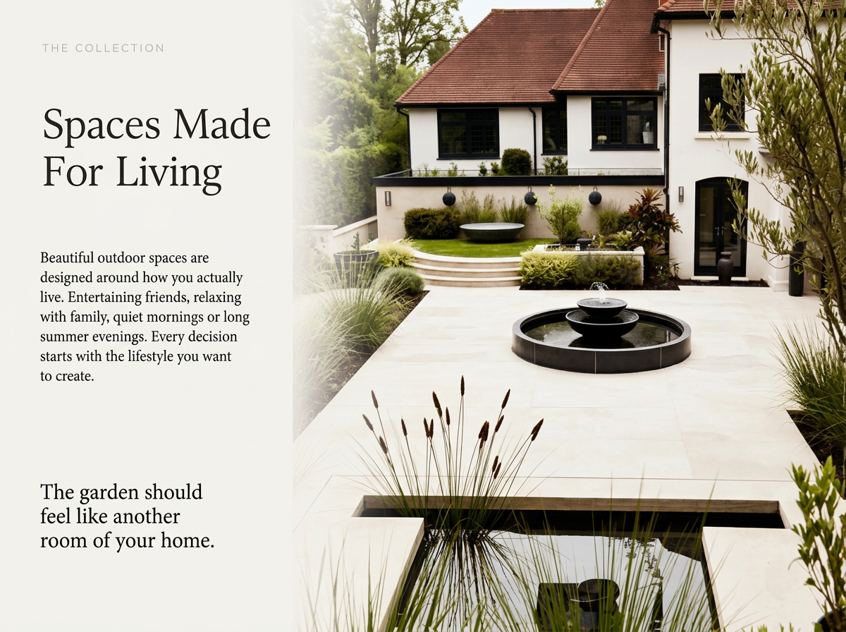 Brochure page: Spaces made for living