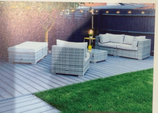 Stone composite decking design inspiration — Landscaped Garden Deck