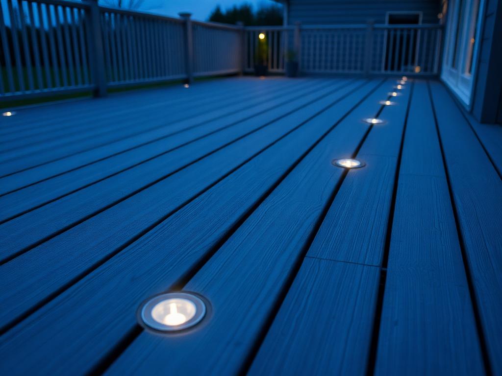 Small recessed deck lights in composite boards